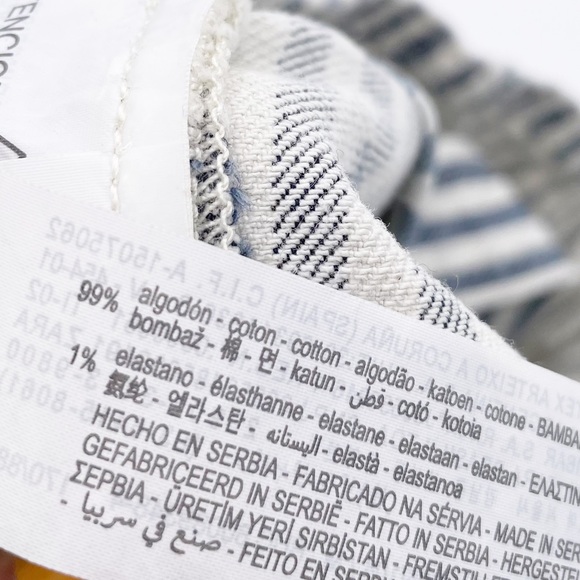 NEW Zara Striped Denim Crop Top Blue & White Sleeveless Square Neck Size Medium - Picture 10 of 14